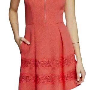 Express Coral Lace Racerback Dress with Zipper – Flirty & Fun!